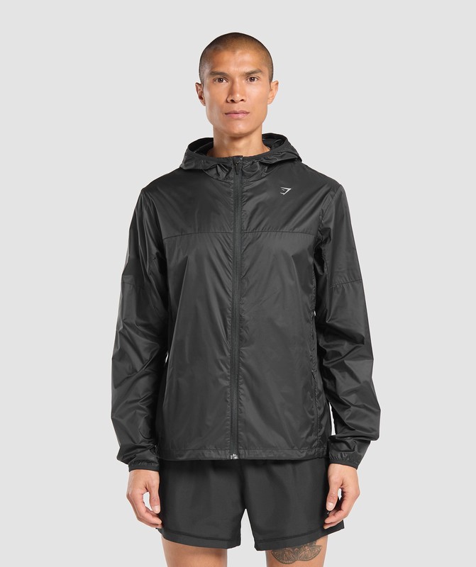 Gymshark Running Windbreaker Black | 84132BSOU