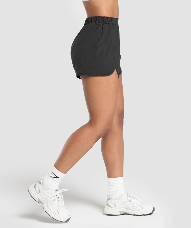 Gymshark Scallop Hem Shaped Short Black | 80245IGME