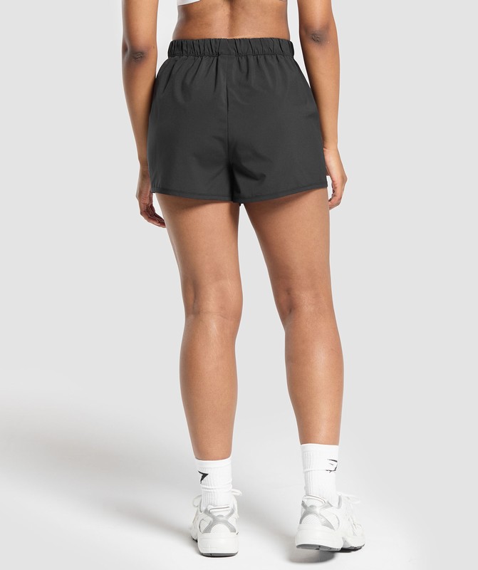 Gymshark Scallop Hem Shaped Short Black | 80245IGME