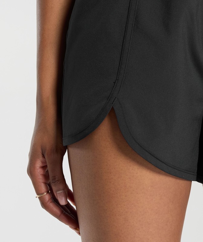Gymshark Scallop Hem Shaped Short Black | 80245IGME