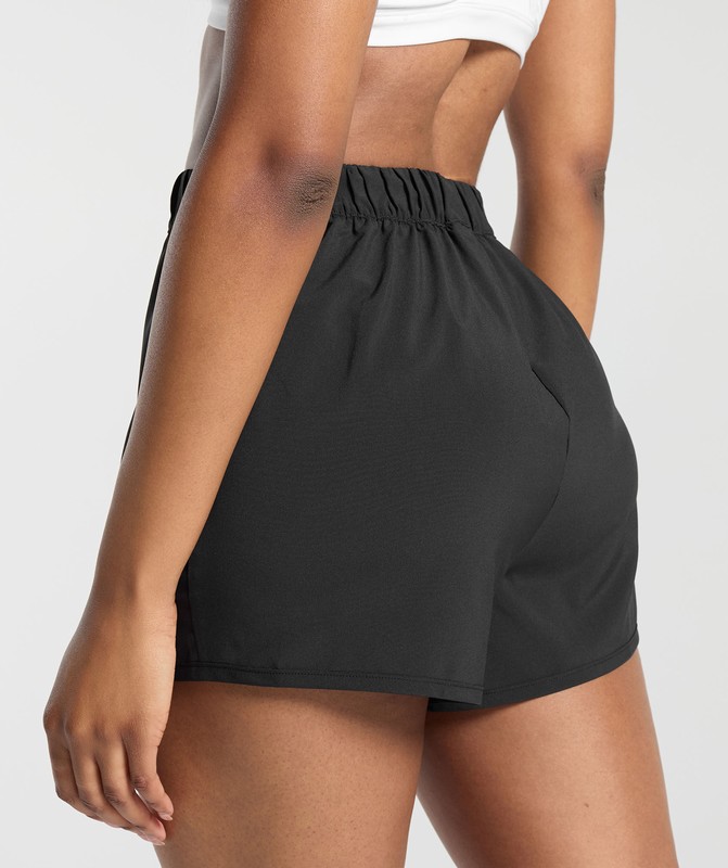 Gymshark Scallop Hem Shaped Short Black | 80245IGME