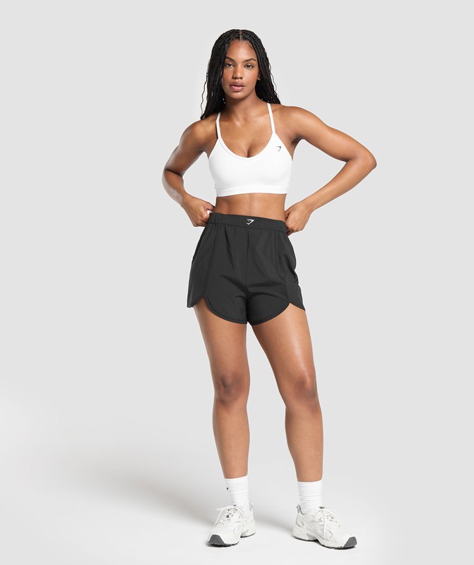 Gymshark Scallop Hem Shaped Short Black | 80245IGME