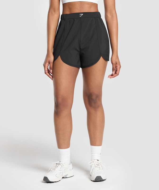 Gymshark Scallop Hem Shaped Short Black | 80245IGME
