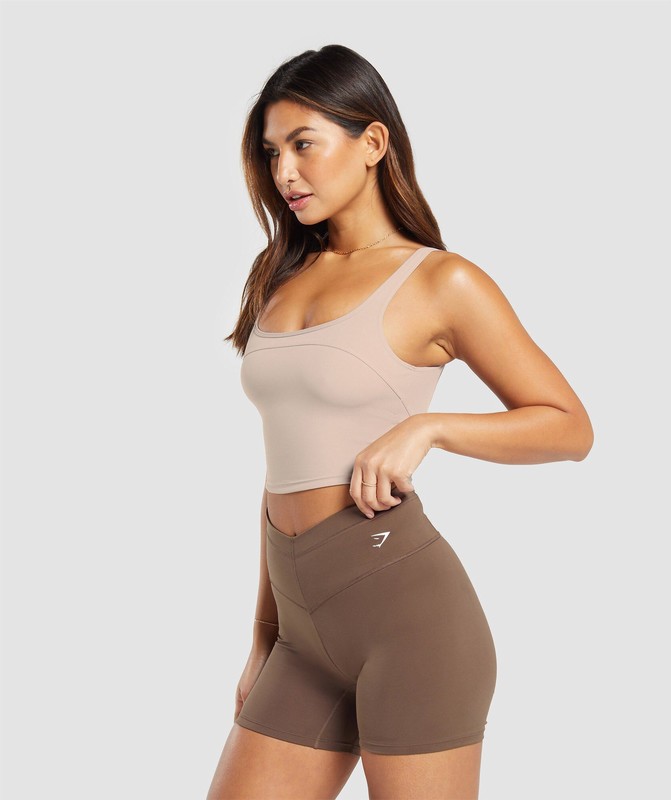 Gymshark Scoop Back Crop Tank Stone Pink | 64091HRBL