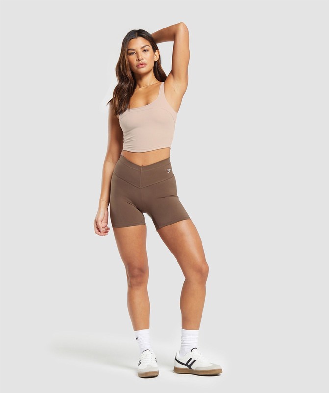 Gymshark Scoop Back Crop Tank Stone Pink | 64091HRBL