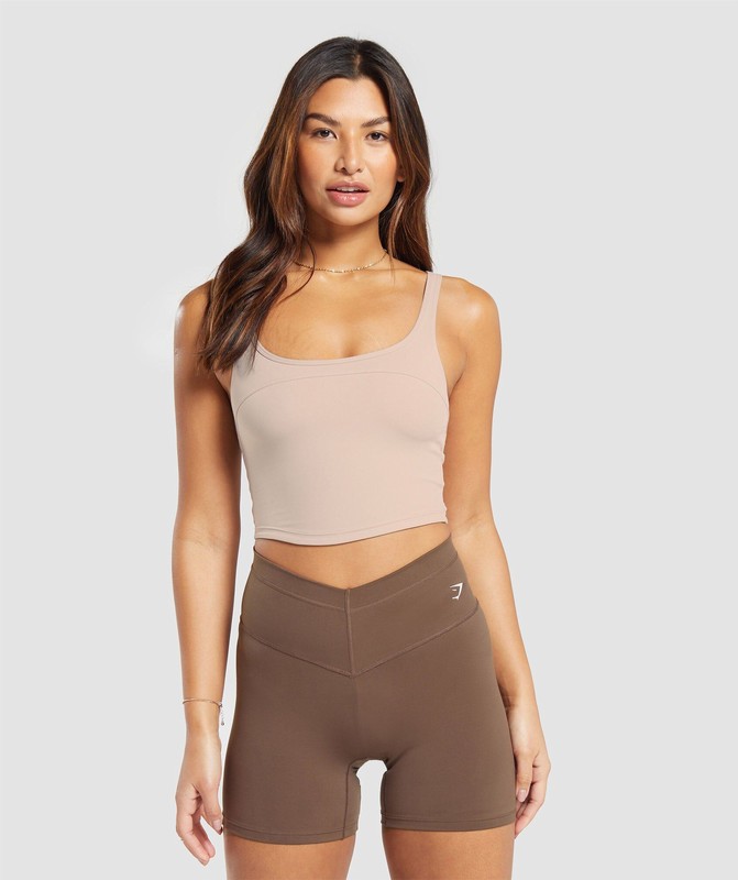 Gymshark Scoop Back Crop Tank Stone Pink | 64091HRBL