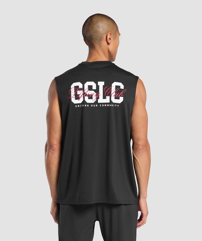 Gymshark Script Graphic Cut Off Tank Black | 69147ZXGF