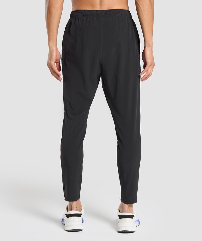 Gymshark Script Woven Joggers Black | 07193YNGT