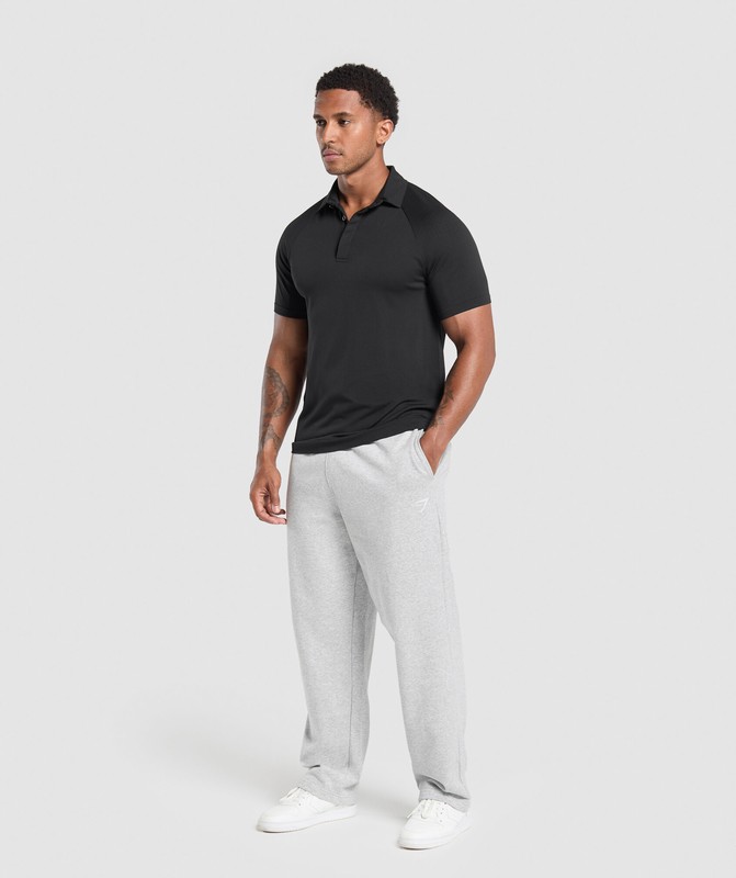 Gymshark Seamless Polo Shirt Black | 40386OLRN
