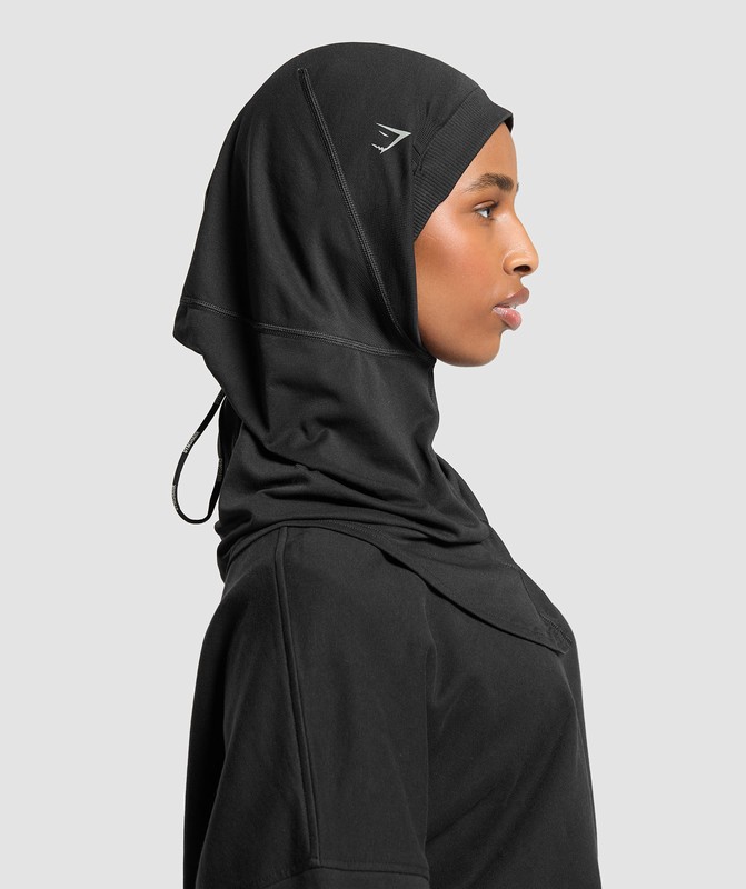 Gymshark Seamless Sports Hijab Black | 65732BKFW