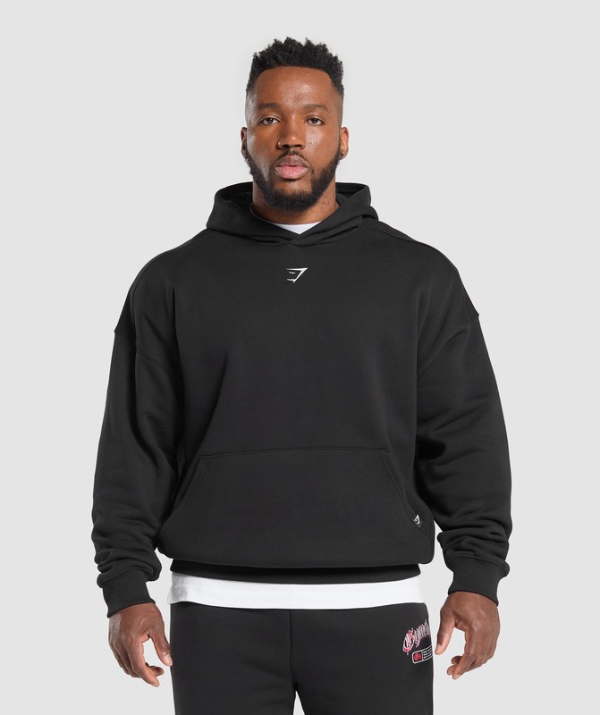 Gymshark Shark Hoodie Black | 89326NUWC