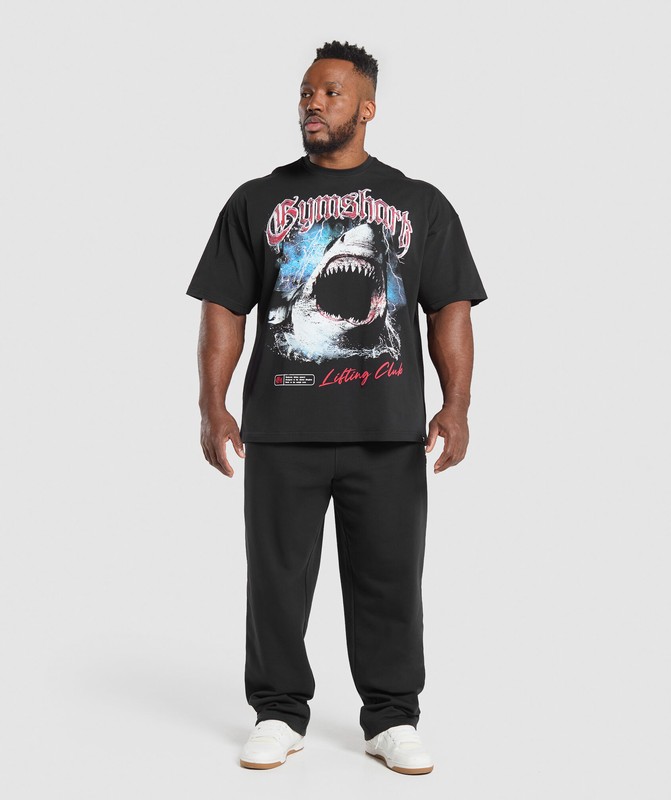 Gymshark Shark T-Shirt Black | 59463XYBG