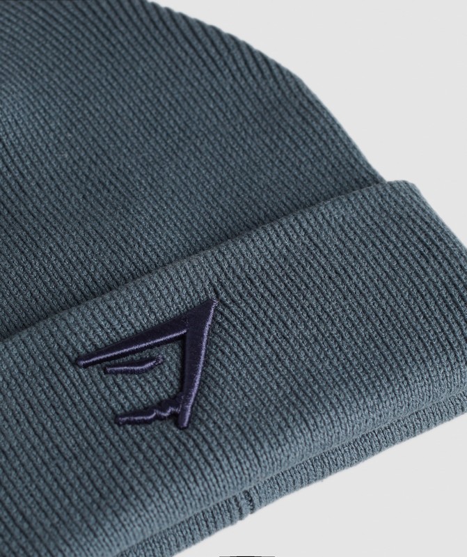 Gymshark Sharkhead Beanie Cargo Blue | 91473MXYW