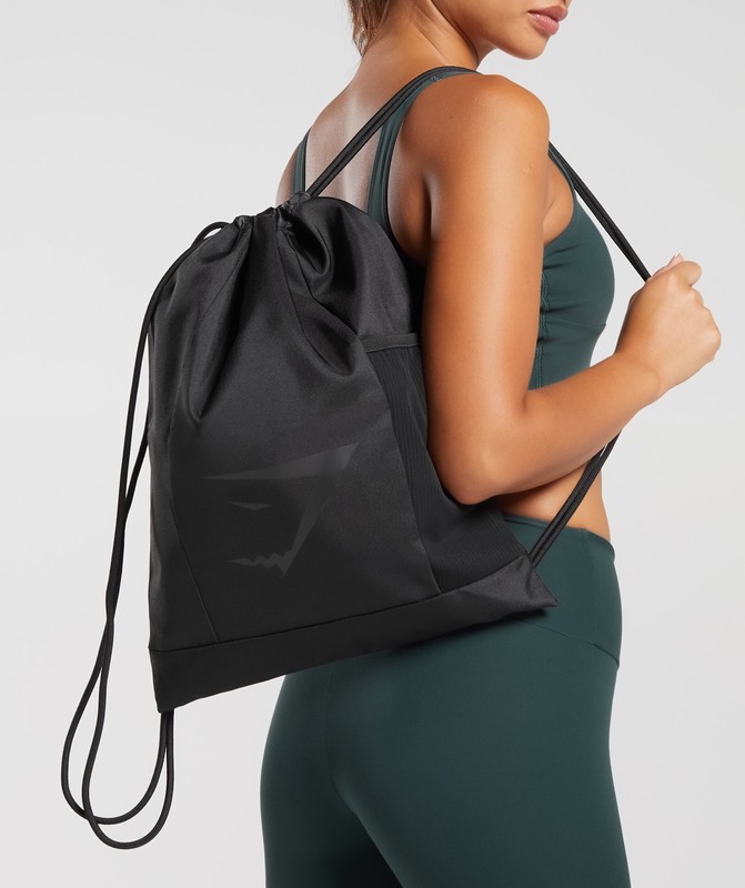 Gymshark Sharkhead Gymsack Black | 36189CSNM