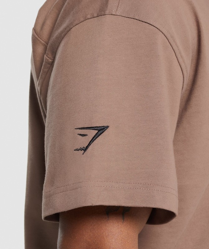 Gymshark Short Sleeve Polo Mocha Mauve | 40285QZFS