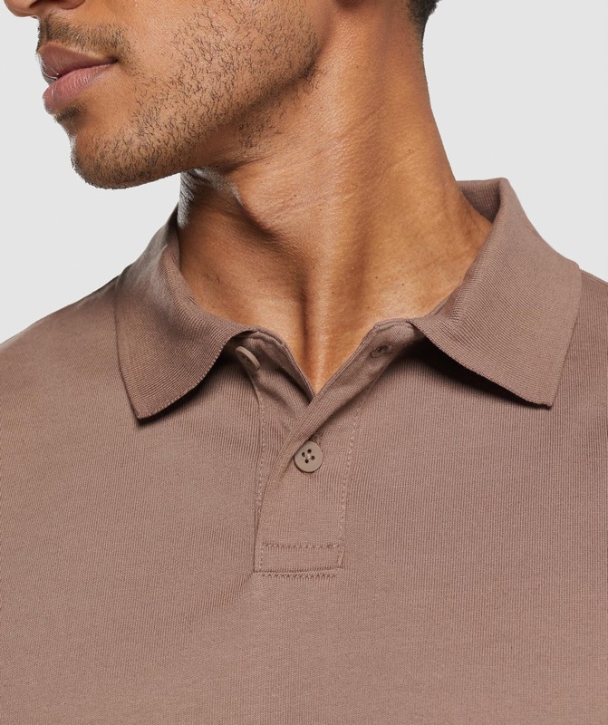 Gymshark Short Sleeve Polo Mocha Mauve | 40285QZFS