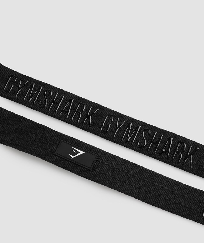 Gymshark Silicone Lifting Straps Black | 07951SAIJ