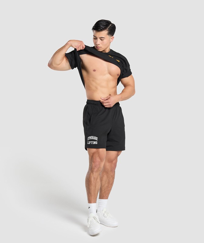 Gymshark Spartan T-Shirt Black | 57932GXNH