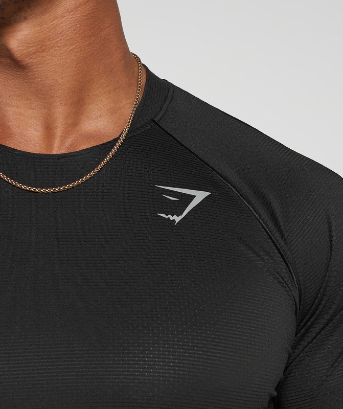 Gymshark Speed T-Shirt Black | 23657ZYMP