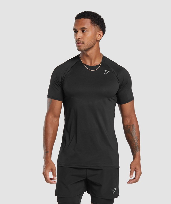 Gymshark Speed T-Shirt Black | 23657ZYMP