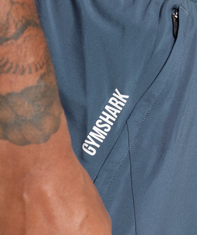Gymshark Sport 5" 2 in 1 Shorts Cargo Blue / Dark Grey | 30847KUTQ