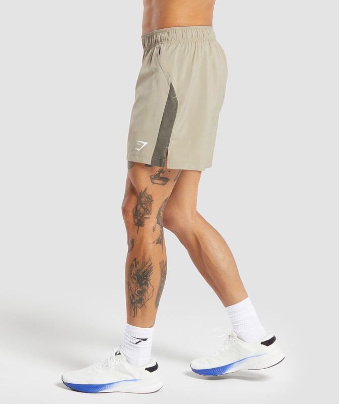 Gymshark Sport 7" Shorts Sand Brown / Camo Brown | 65974UQMC