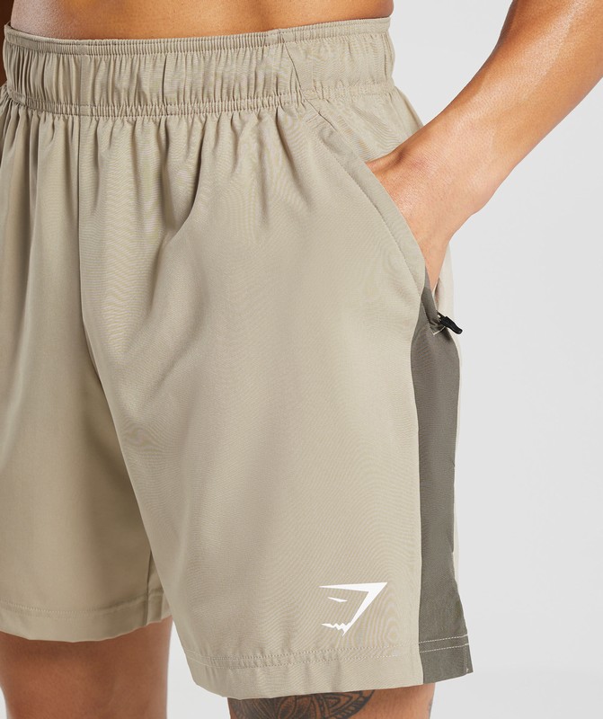 Gymshark Sport 7" Shorts Sand Brown / Camo Brown | 65974UQMC