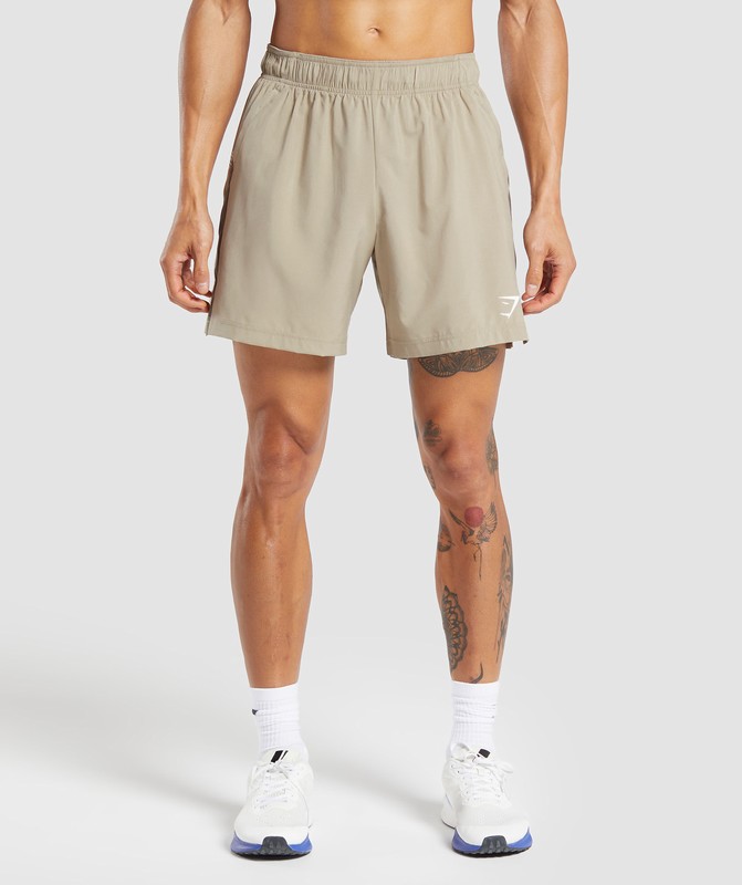Gymshark Sport 7" Shorts Sand Brown / Camo Brown | 65974UQMC