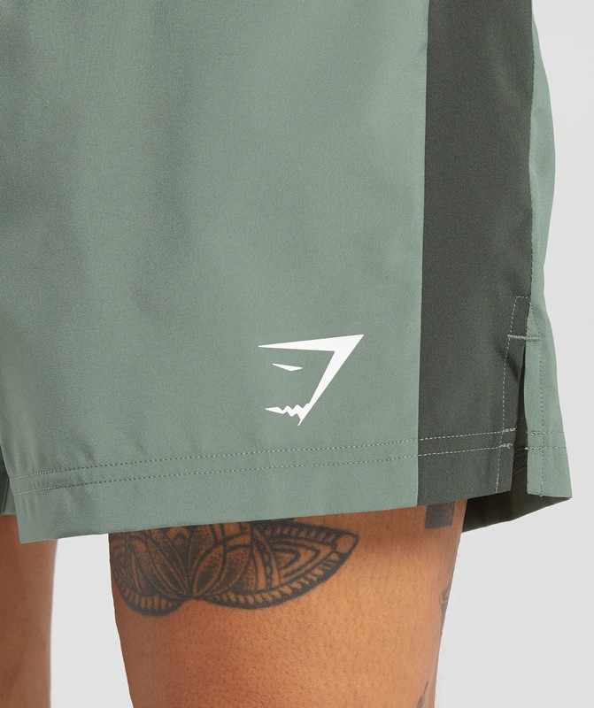 Gymshark Sport 7" Shorts Unit Green | 94021RYQG