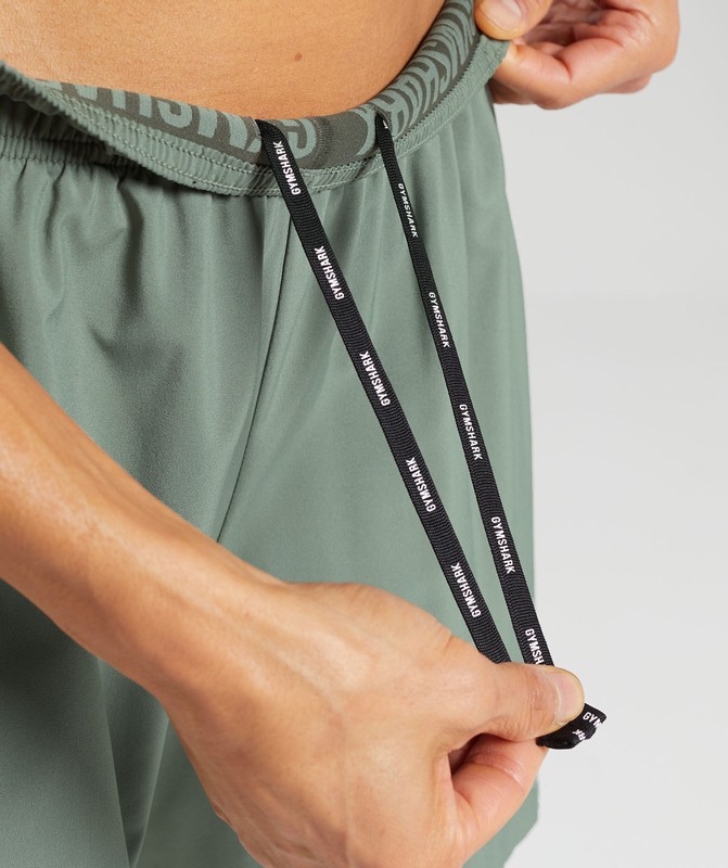 Gymshark Sport 7" Shorts Unit Green | 94021RYQG