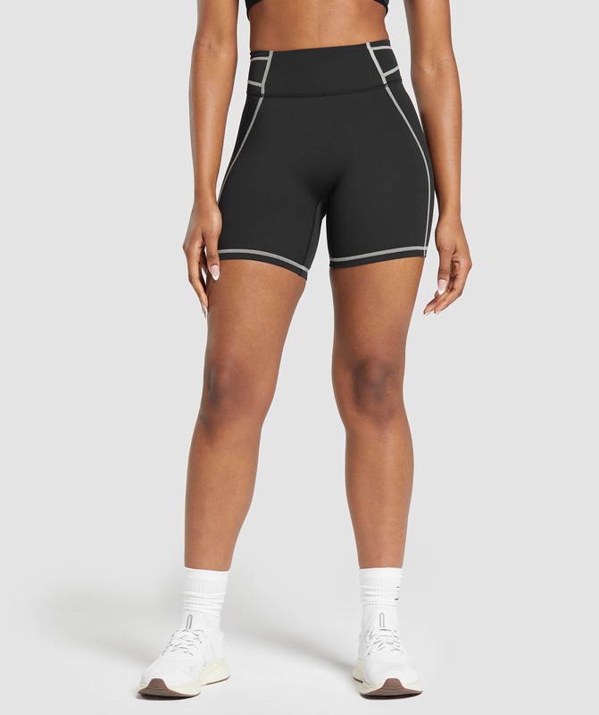 Gymshark Stitch Feature Shorts Black | 92718KNCG