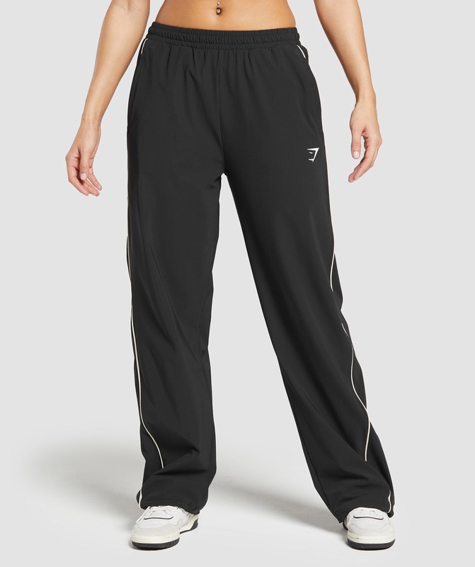 Gymshark Stitch Feature Woven Pants Black | 75602LGRE