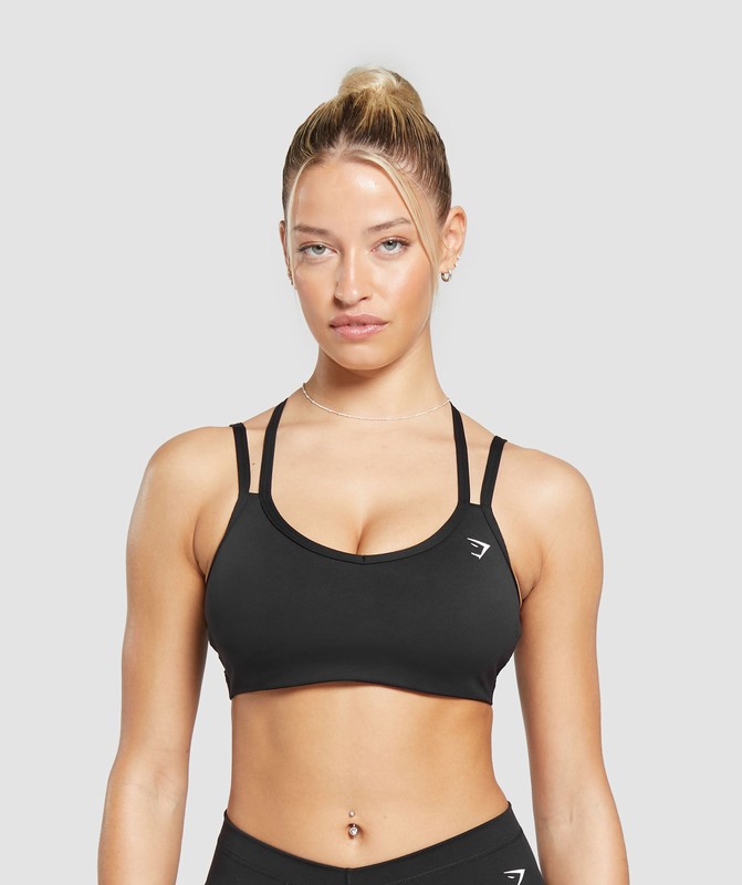 Gymshark Strap Feature Sports Bra Black | 86024PJTF