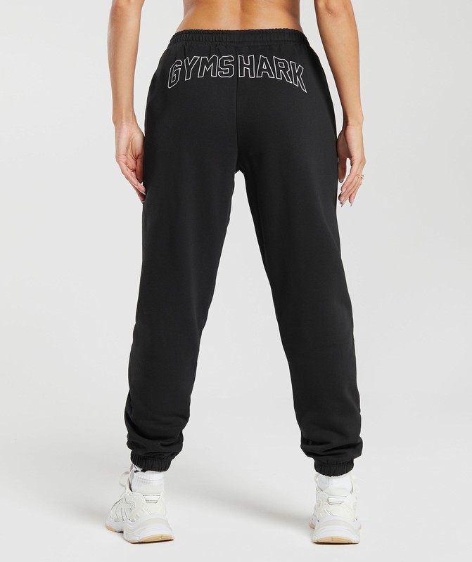 Gymshark Strength Department Graphic Joggers Black | 39286BLVO