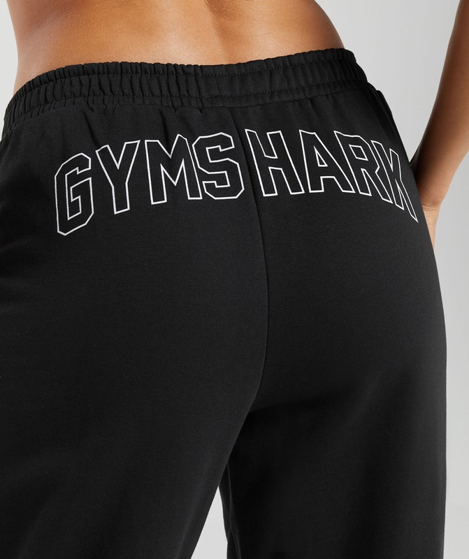 Gymshark Strength Department Graphic Joggers Black | 39286BLVO