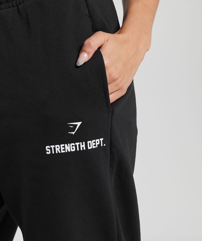Gymshark Strength Department Graphic Joggers Black | 39286BLVO