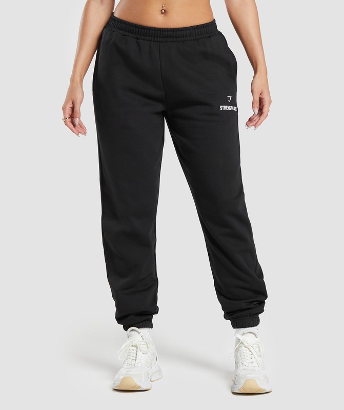 Gymshark Strength Department Graphic Joggers Black | 39286BLVO