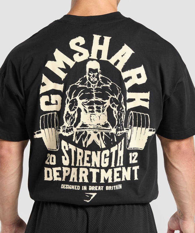 Gymshark Strength Department Graphic T-Shirt Black | 05679TUAK