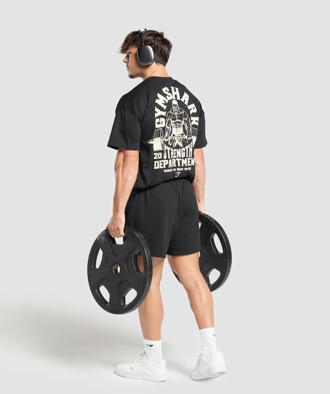 Gymshark Strength Department Graphic T-Shirt Black | 05679TUAK