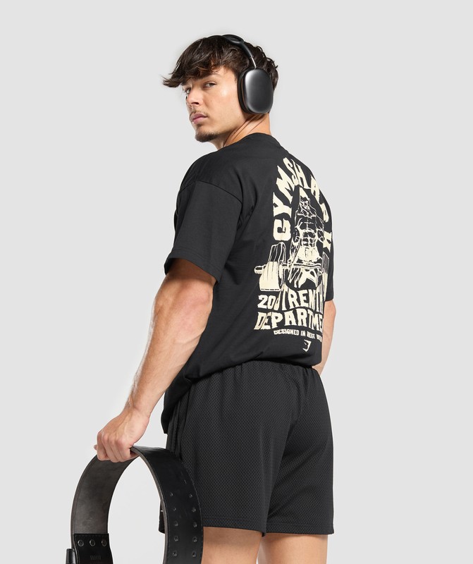 Gymshark Strength Department Graphic T-Shirt Black | 05679TUAK