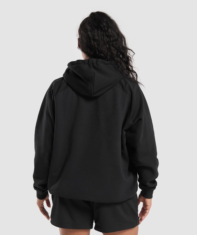 Gymshark Strength Department Oversized Hoodie Black | 91273RIJT