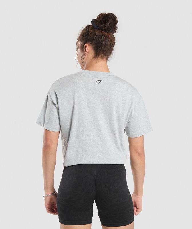 Gymshark Strength Department Oversized T-Shirt Light Grey Core Marl | 82549EGCO
