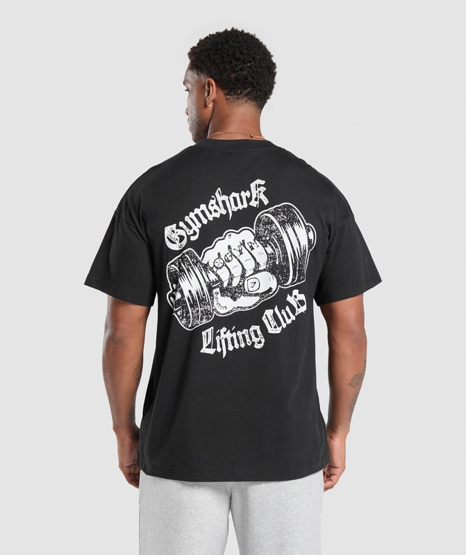 Gymshark Strength Dept Graphic T-Shirt Black | 35264KSJQ