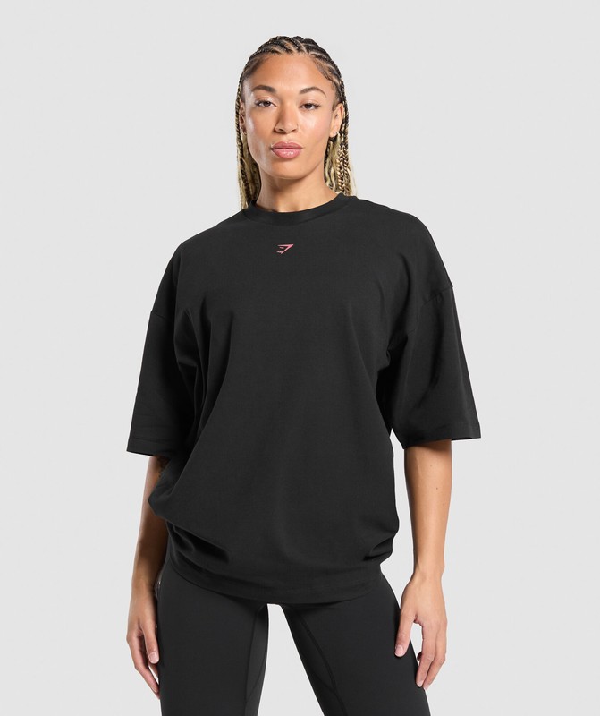 Gymshark Strength In Numbers Oversized T-Shirt Black | 17902NGTP