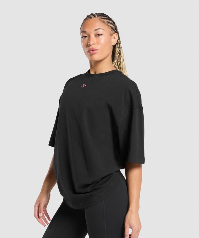 Gymshark Strength In Numbers Oversized T-Shirt Black | 17902NGTP