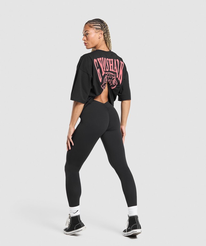 Gymshark Strength In Numbers Oversized T-Shirt Black | 17902NGTP