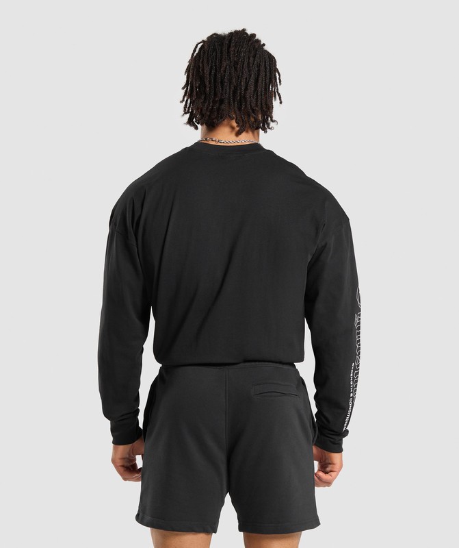 Gymshark Strength and Conditioning Long Sleeve T-Shirt Black | 13847FVGD