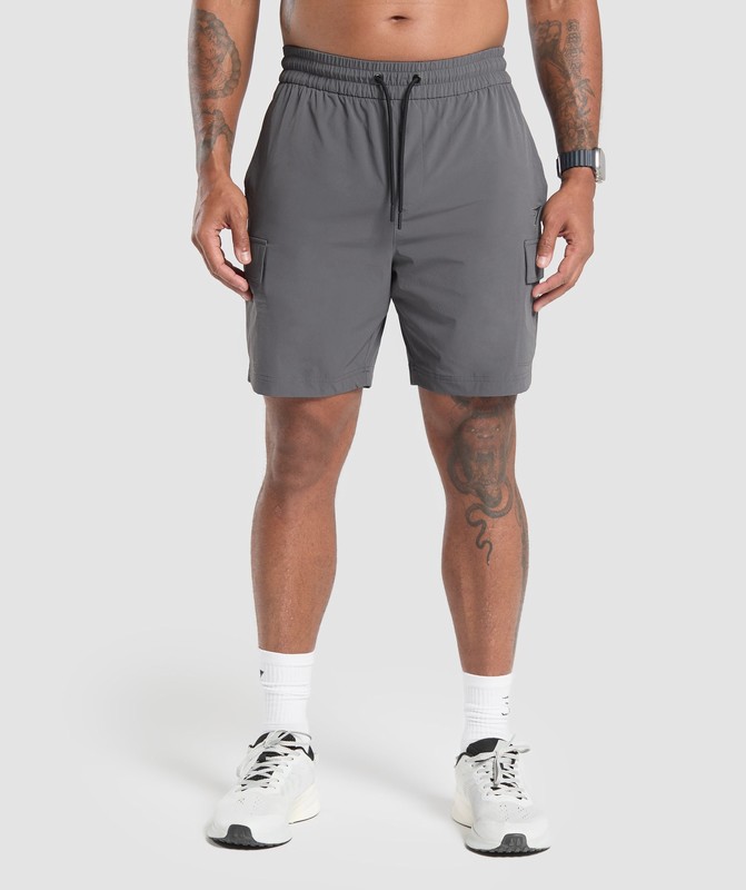 Gymshark Stretch Woven Cargo Shorts Graphite Grey | 90574SDLM
