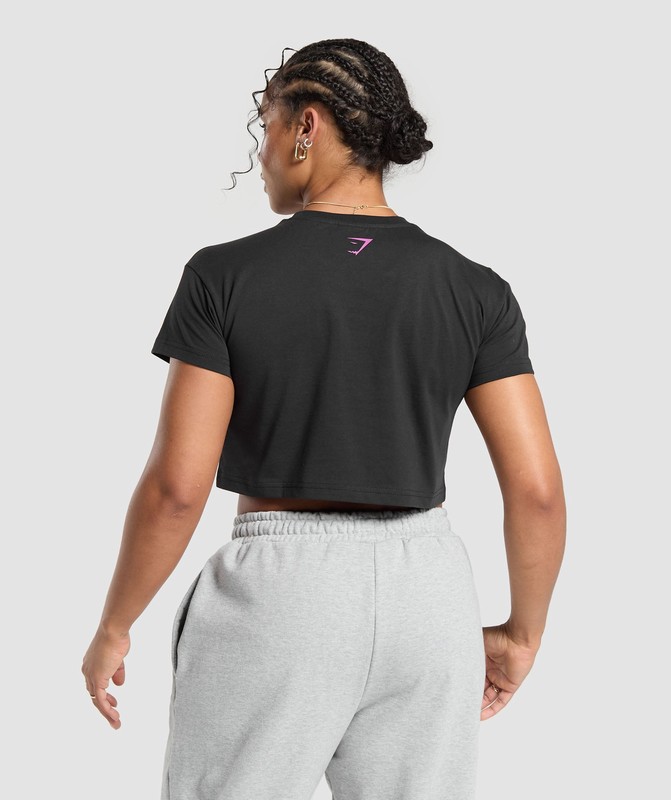 Gymshark Strong Women Crop Top Black | 12360GVDU