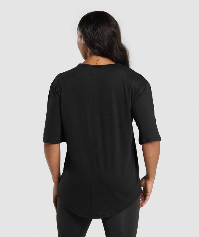 Gymshark Superset Oversized T-Shirt Black | 74392FXHK
